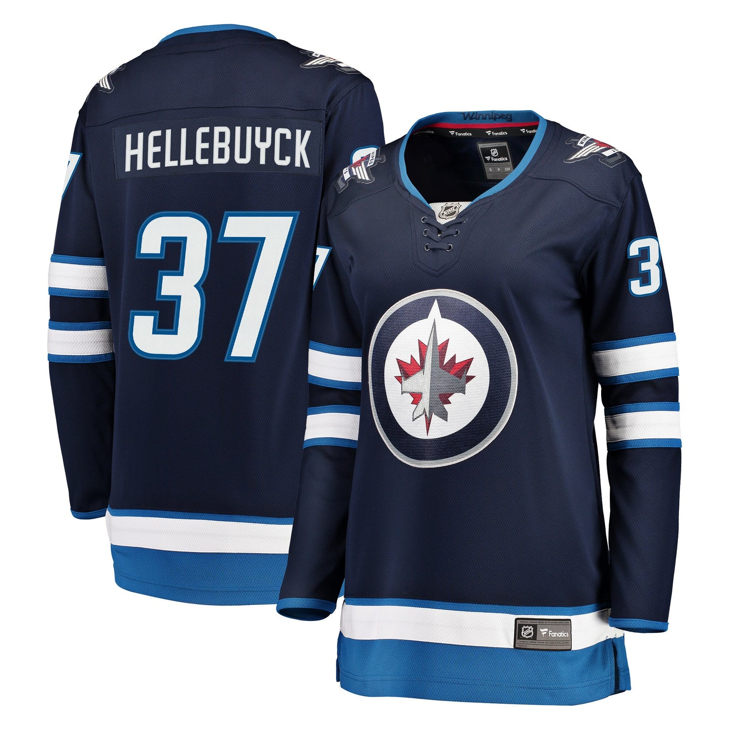 Connor Hellebuyck Winnipeg Jets Fanatics Branded Women's Breakaway Player Jersey - Navy