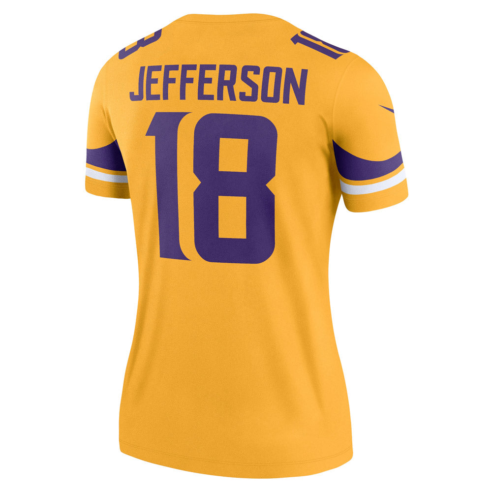 Women's Minnesota Vikings Justin Jefferson Inverted Legend Jersey Gold